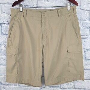 Nike Golf Mens Khaki Cargo Shorts‎ Tan 9" Inseam Performance Stretch Size 34